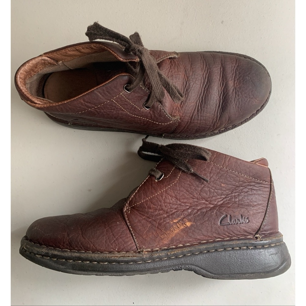 Clarks Men’s Brown Leather Boots Size 8.5